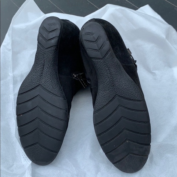 Aquatalia Black Suede Covered Wedge Booties size 7 - Picture 4 of 5